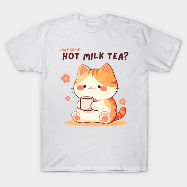 Milk Tea Kitty - Sharing a Purrfectly Sweet Treat T-Shirt by Eine Creations